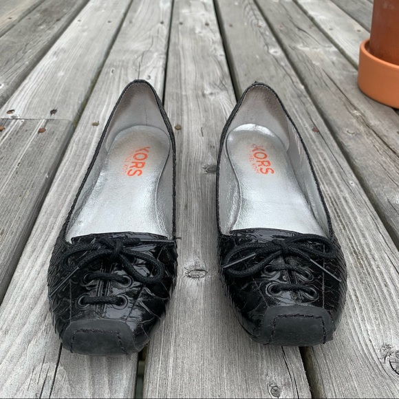 Michael Kors Black Snakeskin Ballet Flats - Picture 4 of 7